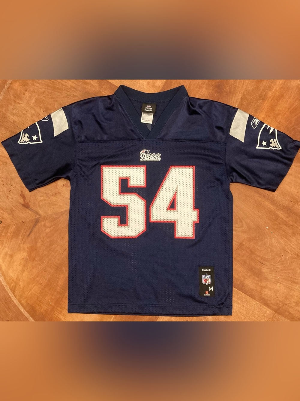 Vintage Reebok Patriots Tedy Bruschi #54 Youth Jersey Medium 10-12 NFL Navy